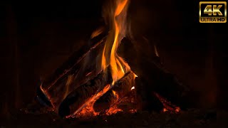 Night Fireplace with Crackling Fire Sounds 🔥Cozy Fireplace 4K 3 HOURS Dark Fireplace Noises BN [upl. by Hibbitts284]