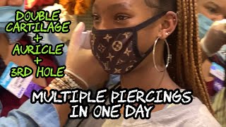 Double Cartilage Piercing Helix  Multiple Piercings in One Day Experience The Truth [upl. by Christos]