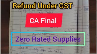 Refund under GST  CA Final  Zero Rated Supplies  Concept Bite [upl. by Rep]