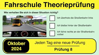 🚘 Führerschein Theorieprüfung Klasse B 🚗 Oktober 2024  Prüfung 8🎓📚 [upl. by Rosenfeld888]