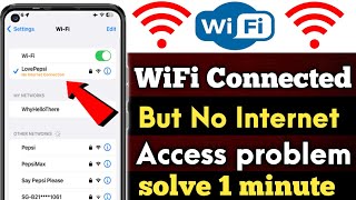 Wifi connected but not working  Wifi Connected but no Internet access android  Wifi not access fix [upl. by Rosalinde922]