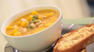 White Bean amp Butternut Squash Soup Recipe  KIN EATS [upl. by Nadiya841]