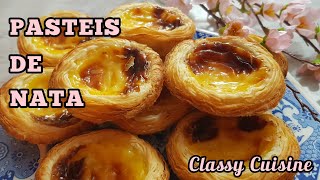 Pastèis De Nata  Portuguese Custard Tarts [upl. by Aehtla]