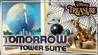 EPCOT CRUISE STATEROOM Tour the Tomorrow Tower Suite on Disney Treasure [upl. by Lehcnom]