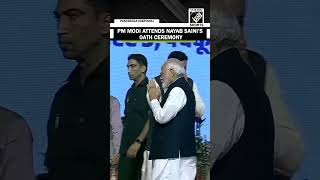 PM Modi attends Nayab Singh Saini’s oath ceremony [upl. by Lois]