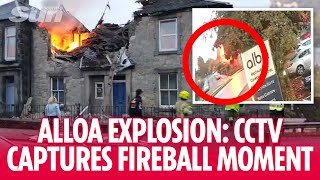 ALLOA EXPLOSION CCTV captures moment fireball explodes destroying Alloa flat [upl. by Yentrac]