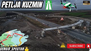 Izgradnja autoputa Kuzmin  Bijeljina  PETLJA KUZMIN početak autoputa dron video construction [upl. by Refinnaj574]