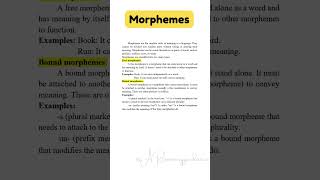 Morphemes Language and Linguistics Instant Essay Exam Success ARsummaryguidance shorts Viral [upl. by Wexler878]