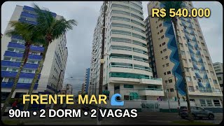 258 APARTAMENTO FRENTE MAR COM 2 DORMITÓRIOS 2 VAGAS EM PRAIA GRANDE GUILHERMINA [upl. by Kwarteng]