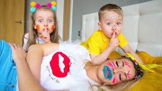 DONT WAKE UP MOMMY  Funny Game Challenge with Toys and Little Gaby [upl. by Lahey462]