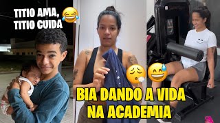 BIA CHAGAS IRMÃO DA BIA AJUDANDO COM A LAURINHA BIA DEU A VIDA NO TREINO DA ACADEMIA 😂 [upl. by Rozek188]