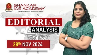 Editorial Analysis November 28 2024 Shankar IAS Academy UPSC current Affairs  Mains [upl. by Redle501]