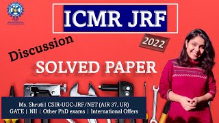 ICMR JRF 2022 Paper Discussion nta icmr jrf phd phdentrance lifesciences icmrjrf aptitude [upl. by Swetlana]