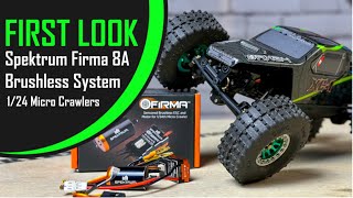 FIRST LOOK Spektrum Firma 8A Sensored Brushless System For 124 Crawlers How Good Is It [upl. by Appleby]