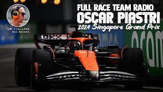 OSCAR PIASTRI FULL RACE TEAM RADIO  2024 SINGAPORE GRAND PRIX [upl. by Acinorev923]