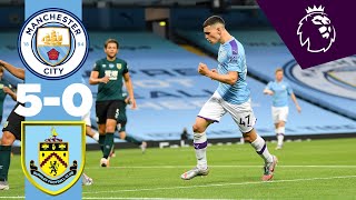 HIGHLIGHTS  MAN CITY 50 BURNLEY  PHIL FODEN RIYAD MAHREZ DAVID SILVA  MAN CITY [upl. by Ramonda]