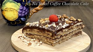 No Bake Coffee Chocolate Cake [upl. by Alleber]