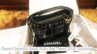 Chanel Gabrielle Small Hobo Bag Tweed 2018 Unboxing [upl. by Phia]