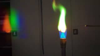 Flame test through a spectroscopic diffraction grating [upl. by Judsen873]