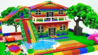 DIY  Build A Viking Roof House with A Swimming Pool and Water Slide  Magnet challenge [upl. by Avid]