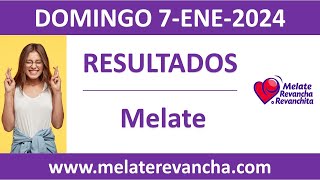 Resultado del sorteo Melate del domingo 7 de enero de 2024 [upl. by Airolg538]