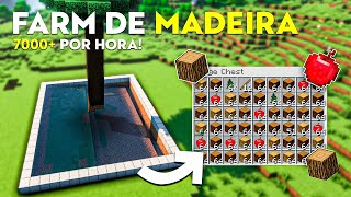 Melhor FARM de MADEIRA no minecraft  7000 mil madeiras POR HORA  Minecraft 121 [upl. by Dorehs]