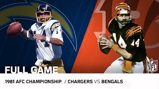 1981 AFC Championship Game Chargers vs Bengals  quotThe Freezer Bowlquot  NFL Full Game [upl. by Armelda205]