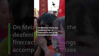 Taiwanese worshippers follow Mazu to mainland China despite crossstrait tensions [upl. by Wenda]