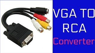 VGA to RCA Converter  VGA to AV Converter  RCA cable svideo cableHindi [upl. by Nevla]