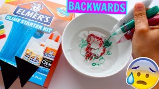 MAKING ELMERS SLIME KIT BACKWARDS Satisfying Reverse Slime Making Tutorial Make Slime in REVERSE [upl. by Nilesoj808]