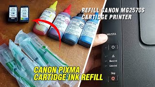 How To Refill Canon MG2570s Cartidge Printer  Canon Pixma Cartidge Ink Refill [upl. by Namwen]