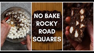 No Bake Rocky Road Squares  Easy Desserts [upl. by Edithe]