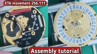 How to service ETA movement 256111  Assembly tutorial [upl. by Amsed159]