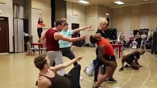 MAMMA MIA cast rehearing quotDoes Your Mother Knowquot [upl. by Adnik]