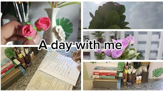 A day in my life  Desk organize clay rose making snacks study  Artistic Rifat [upl. by Maisie]