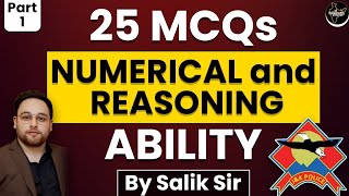 MCQSNUMERICAL amp REASONING ABILITYBY SALIQ SIRPART 1 jkpoliceconstable jkpsyllabus [upl. by Anegue970]