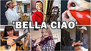 Who Played It Better Bella Ciao  La Casa De Papel Sax Balloon Guitar Piano Trombone Violin [upl. by Desdamona]