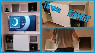 Ikea EKET wall cabinet assembly x64 speed [upl. by Arhat173]