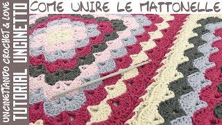 Come Unire le Mattonelle Ventagli  Tutorial Uncinetto sub eng y esp [upl. by Yemrots]