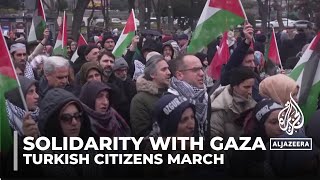 Turkish citizens March in solidarity with Gaza calling for end to Israels war crimes [upl. by Narad]