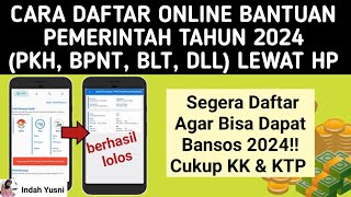 CARA DAFTAR ONLINE BANTUAN PEMERINTAH 2024 PKH BPNT BLT  CARA DAPAT BANTUAN PEMERINTAH 2024 [upl. by Clotilda]