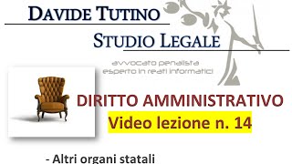 Diritto Amministrativo Video lezione n14  Altri organi statali [upl. by Elinor]