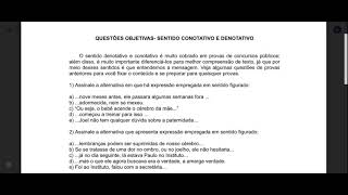 AULA DE LITERATURA QUESTÃ•ES OBJETIVAS SENTIDO CONOTATIVO E DENOTATIVO [upl. by Tima]