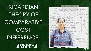 Ricardian Theory Of Comparative Cost Difference  Theories Of International Trade Part  1 [upl. by Atinnod]