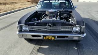 MY GIRL GETS ON THE LINE LOCK AND KILLS THE TIRES IN THE BIG BLOCK NOVA [upl. by Sanchez]