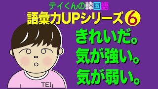 韓国語【語彙勉強】きれいだ、気が強い、気が弱い。語彙力UPシリーズ（6） [upl. by Htebazila]