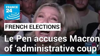 Macron’s office urges ‘restraint’ after Le Pen claims ‘administrative coup’ • FRANCE 24 [upl. by Aulea]