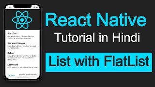 React Native tutorial in Hindi 14 FlatList  Make list in React native [upl. by Reivilo214]