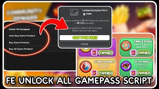 FE  Unlock All Gamepass Script 2024  ROBLOX SCRIPTS  Infinite Money FREE Gamepass [upl. by Robinia845]