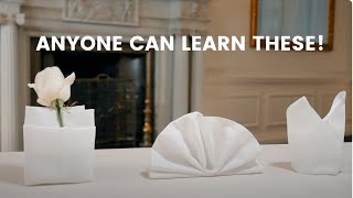 3 Simple Napkin Folds in 3 Minutes [upl. by Endor]